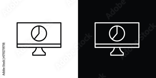 Visualization icons. Editable Stroke. logotype design concept