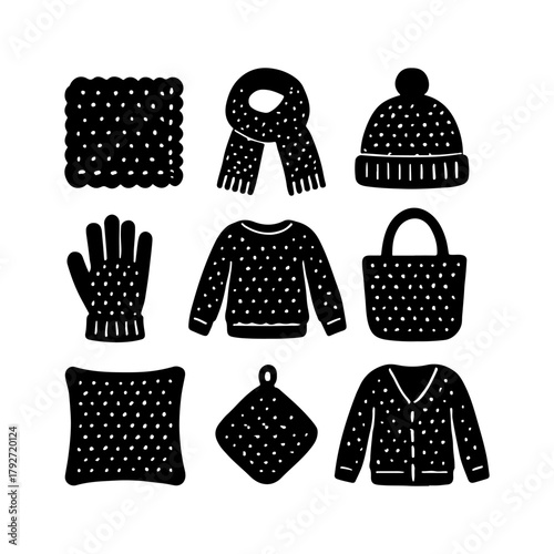 Cozy knitted winter clothing and accessories collection