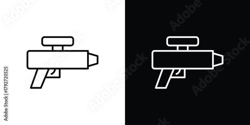 Water gun icons. Editable Stroke. logotype design concept