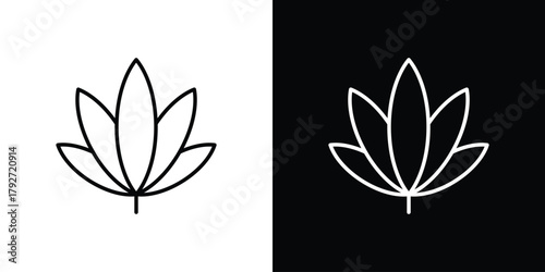 Weed icons. Editable Stroke. logotype design concept