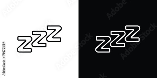 Zzz icons. Editable Stroke. logotype design concept
