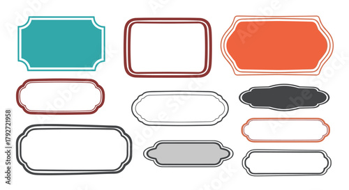 A collection of diverse decorative frames and banners for design elements.