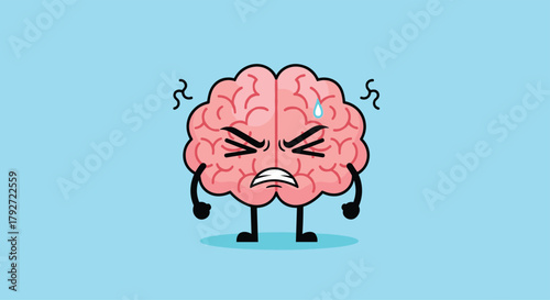 A stressed brain illustration showing the effects of cognitive overload on mental well-being.
