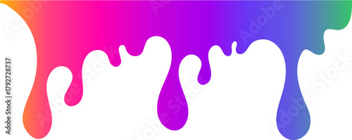 Colorful paint drip liquid melt abstract background vector element