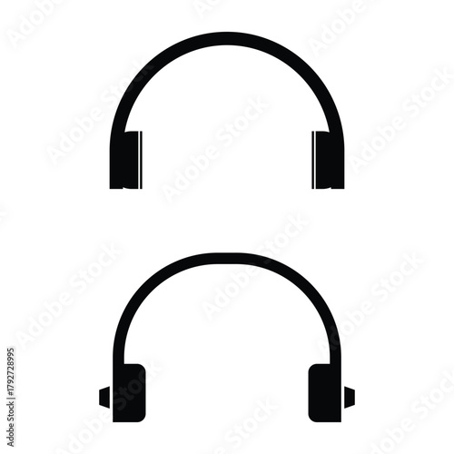Headphone icon set. vector illustrations