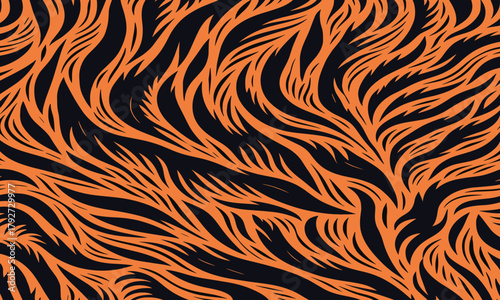 Unique tiger skin pattern vectand featuring wild animal stripes and textured fur, great fand wallpaper murals, fabric prints, and tile surfaces.