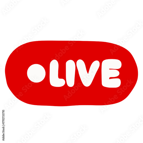 Bold Red LIVE Broadcast Icon with White Text and Dot