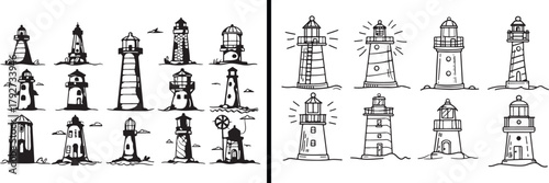 lighthouse drawing, coastal lantern tower, sea beacon art, ocean navigation illustration, waterfront light house, marine guide tower, seaside sketch, coastal architecture, sailing light tower, nautica