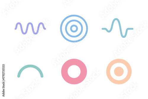 Minimalist abstract shapes and patterns with pastel colors