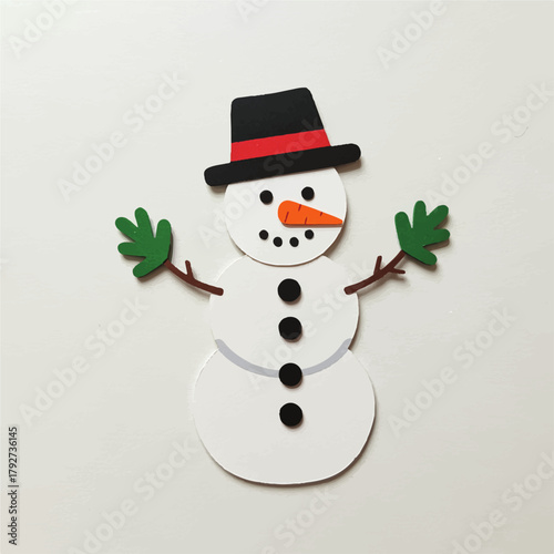 Leafy Limbs: A Whimsical Snowman's Eco-Chic Winter Greeting