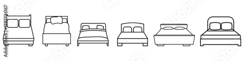 Bed icon vector set. Bedroom illustration sign collection. Sleep symbol or logo.