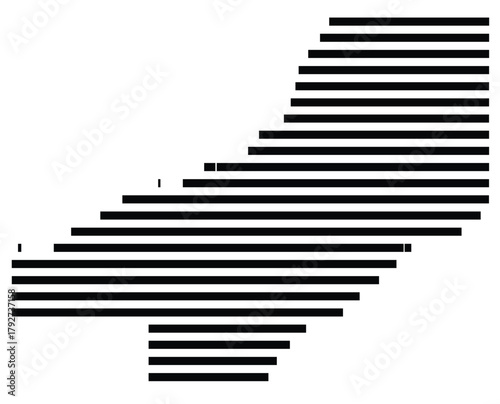 Symbol Map of the County Madison (Mississippi, US) showing the County with a few black horizontal lines