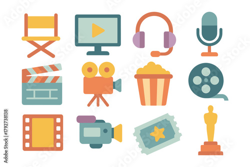 Film and media icons collection for creative projects