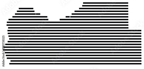 Symbol Map of the County Tate (Mississippi, US) showing the County with a few black horizontal lines