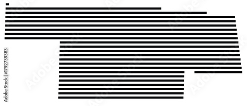Symbol Map of the County Audrain (Missouri, US) showing the County with a few black horizontal lines