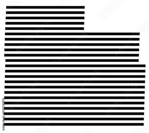 Symbol Map of the County Cedar (Missouri, US) showing the County with a few black horizontal lines