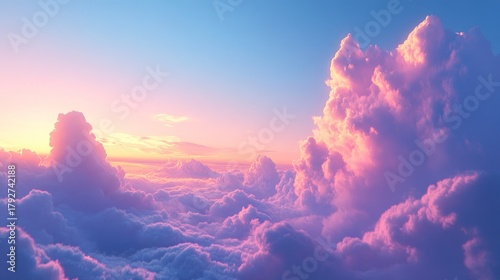 Dreamy Pink Clouds at Sunset
