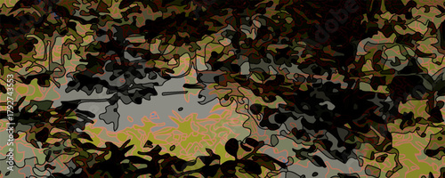 Abstract geometric pattern consisting of circles of different diameters and colors