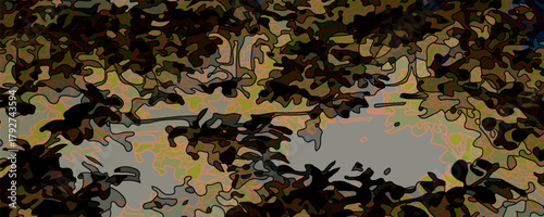 Abstract geometric pattern consisting of circles of different diameters and colors