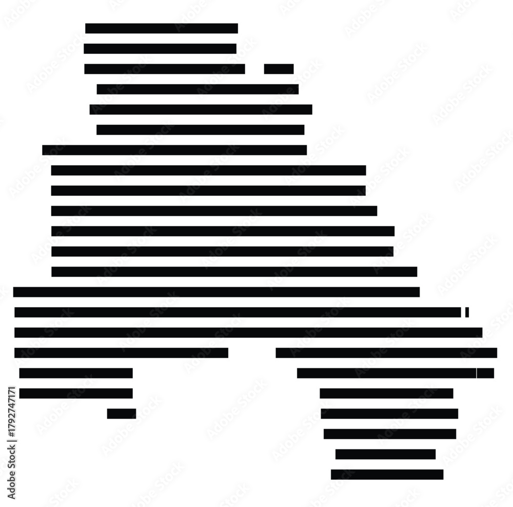 Fototapeta premium Symbol Map of the County Flathead (Montana, US) showing the County with a few black horizontal lines