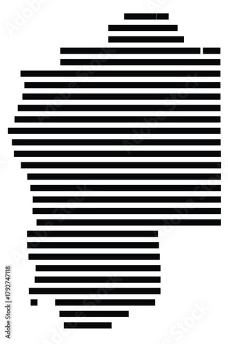 Symbol Map of the County Granite (Montana, US) showing the County with a few black horizontal lines