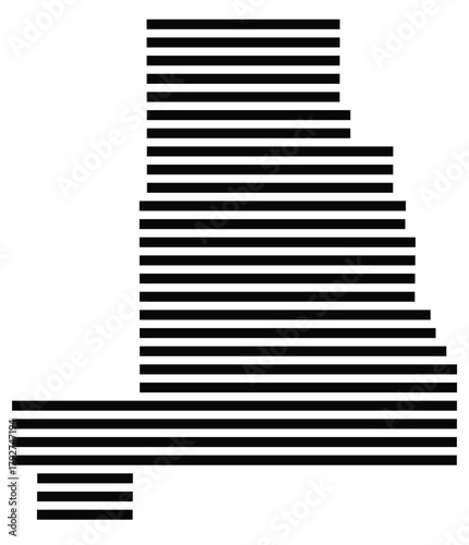 Symbol Map of the County Golden Valley (Montana, US) showing the County with a few black horizontal lines