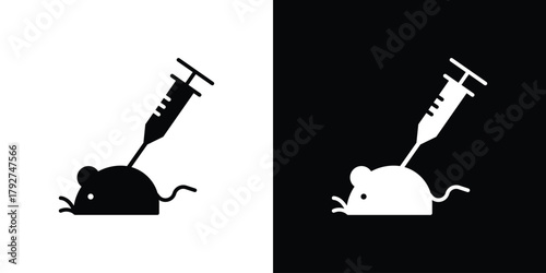Animal testing icon flat design. Modern style in black color.
