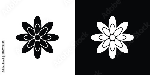 Aster icon flat design. Modern style in black color.