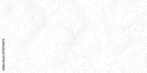 Abstract topographic map background with soft contour lines on a white surface. Minimal geographic elevation pattern ideal for modern design, mapping, landscape, and technology themes.