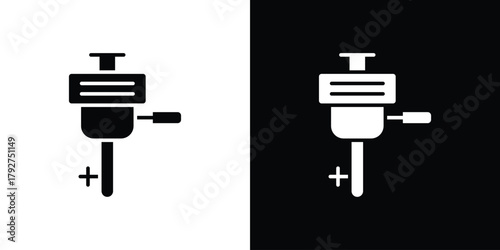 Boat Engine icon flat design. Modern style in black color.