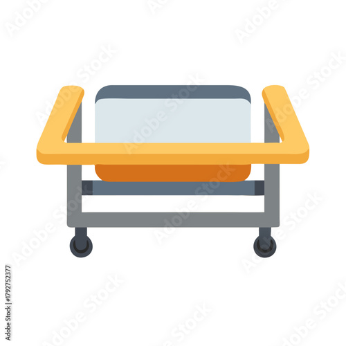 Isolated hospital gurney or stretcher in a flat design