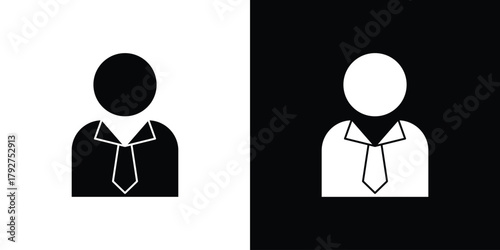Businessman icon flat design. Modern style in black color.