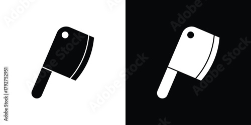 Butcher knife icon flat design. Modern style in black color.
