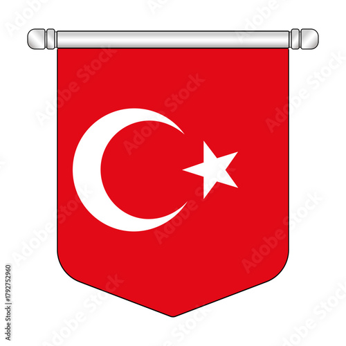 Equatorial Turkish National Banner Symbol Hanging