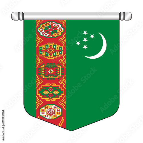 Equatorial Turkmenistan National Banner Symbol Hanging