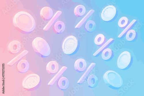 Soft vector coins glowing illustration diffusion icon luminous percents shading light volumetric