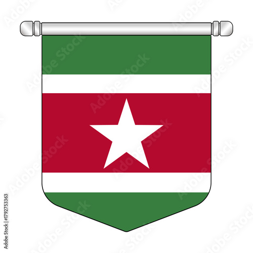 Equatorial Suriname National Banner Symbol Hanging