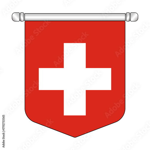 Equatorial Switzerland National Banner Symbol Hanging