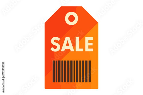 Key sale bold soft orange structure white geometric vivid minimal tag vector