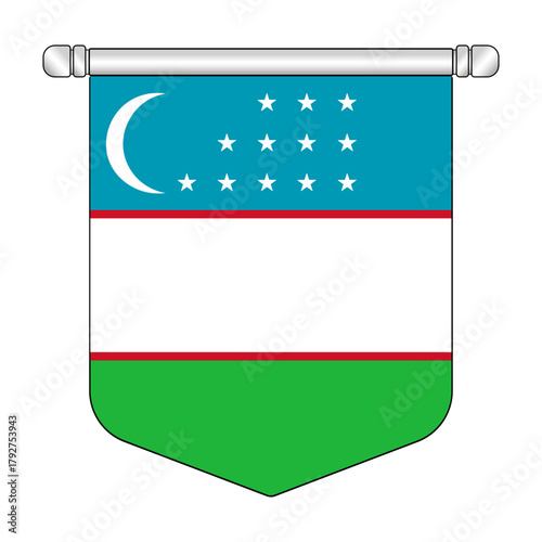 Equatorial Uzbekistan National Banner Symbol Hanging
