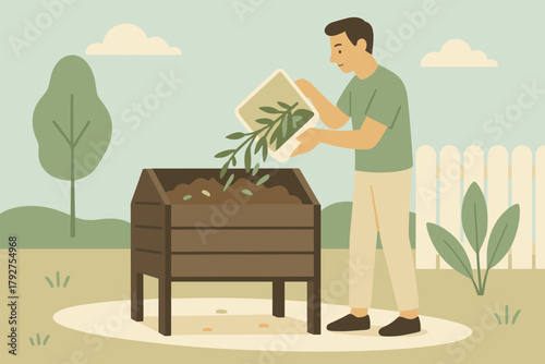 Eco friendly earth no vector man any warm sand speech composting icon