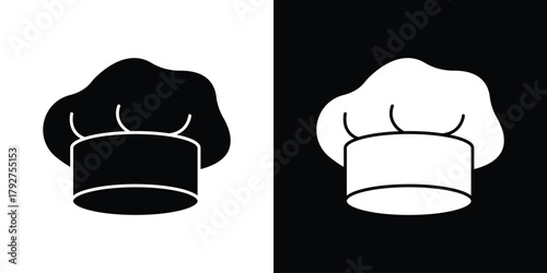 Chef hat icon flat design. Modern style in black color.