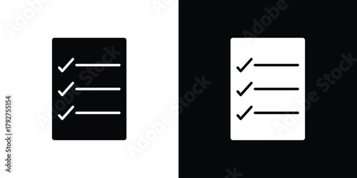 Checklist icon flat design. Modern style in black color.