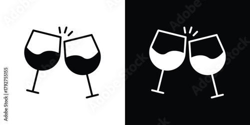 Cheers icon flat design. Modern style in black color.
