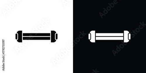 Chest expander icon flat design. Modern style in black color.