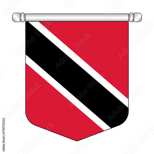 Equatorial Trinidad and Tobago National Banner Symbol Hanging