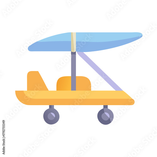 Stylized hang glider illustration against a stark black background