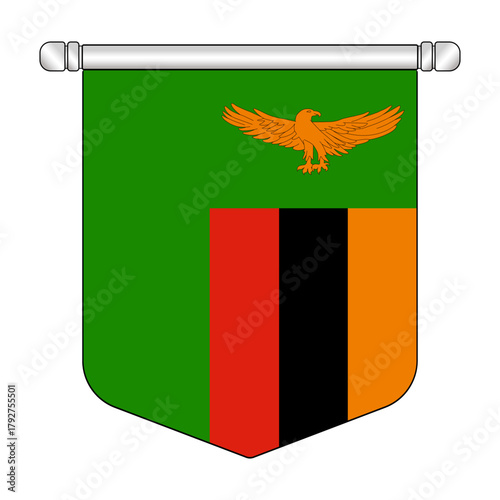 Equatorial Zambia National Banner Symbol Hanging