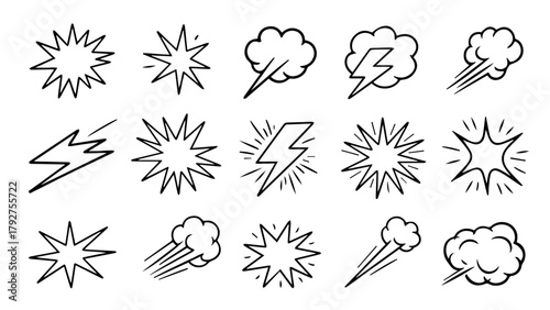 Vector illustration set of black hand-drawn cutlery icons, symbols, and kitchen utensil tools collection