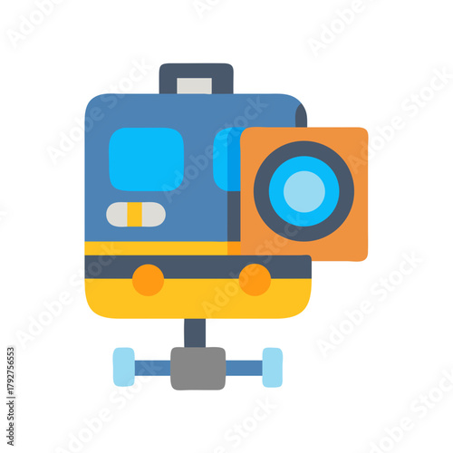 Stylized camera icon vector illustration in retro flat design